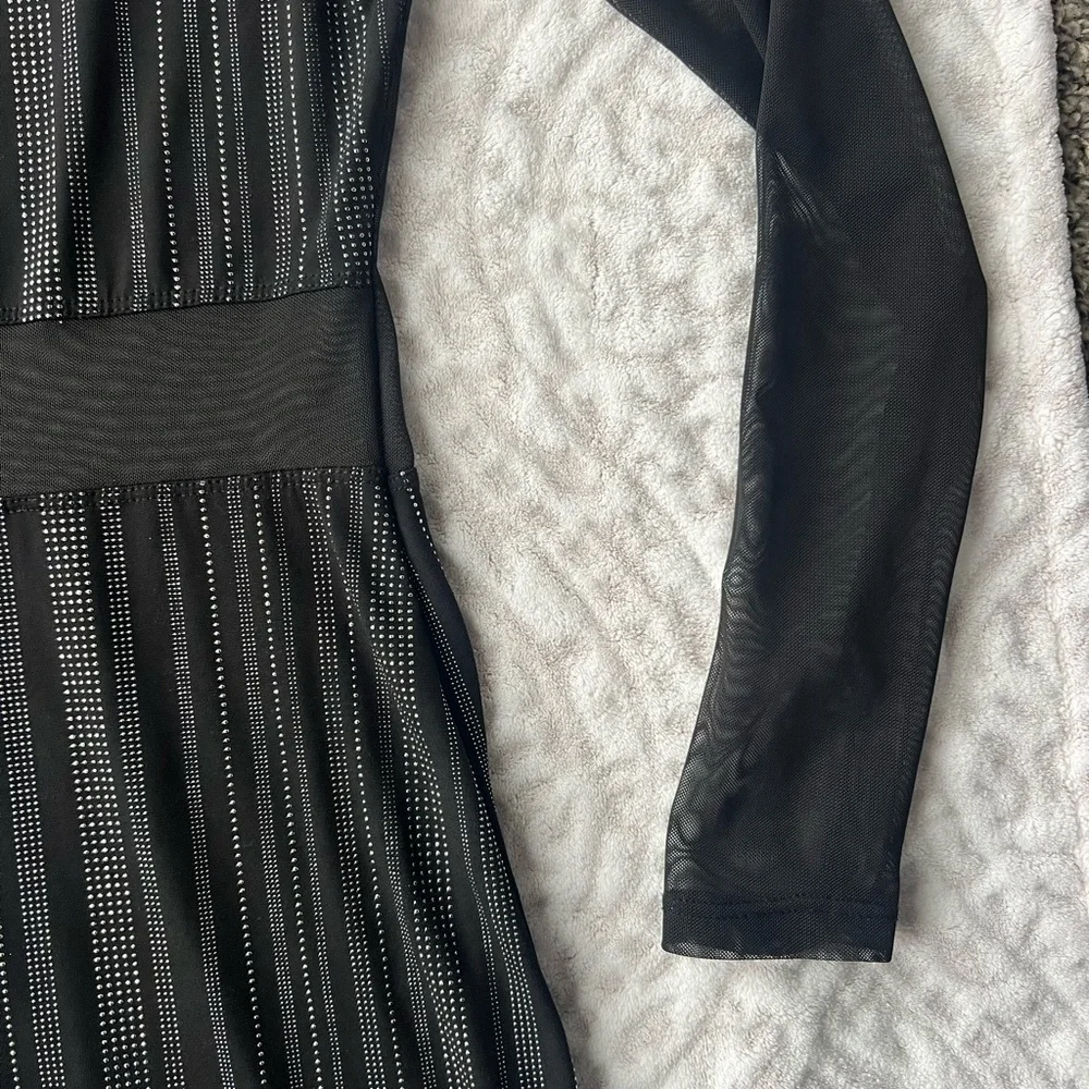 A.U.W Elegant Black Diamond Mesh Dress | Size Small - Picture 4 of 12